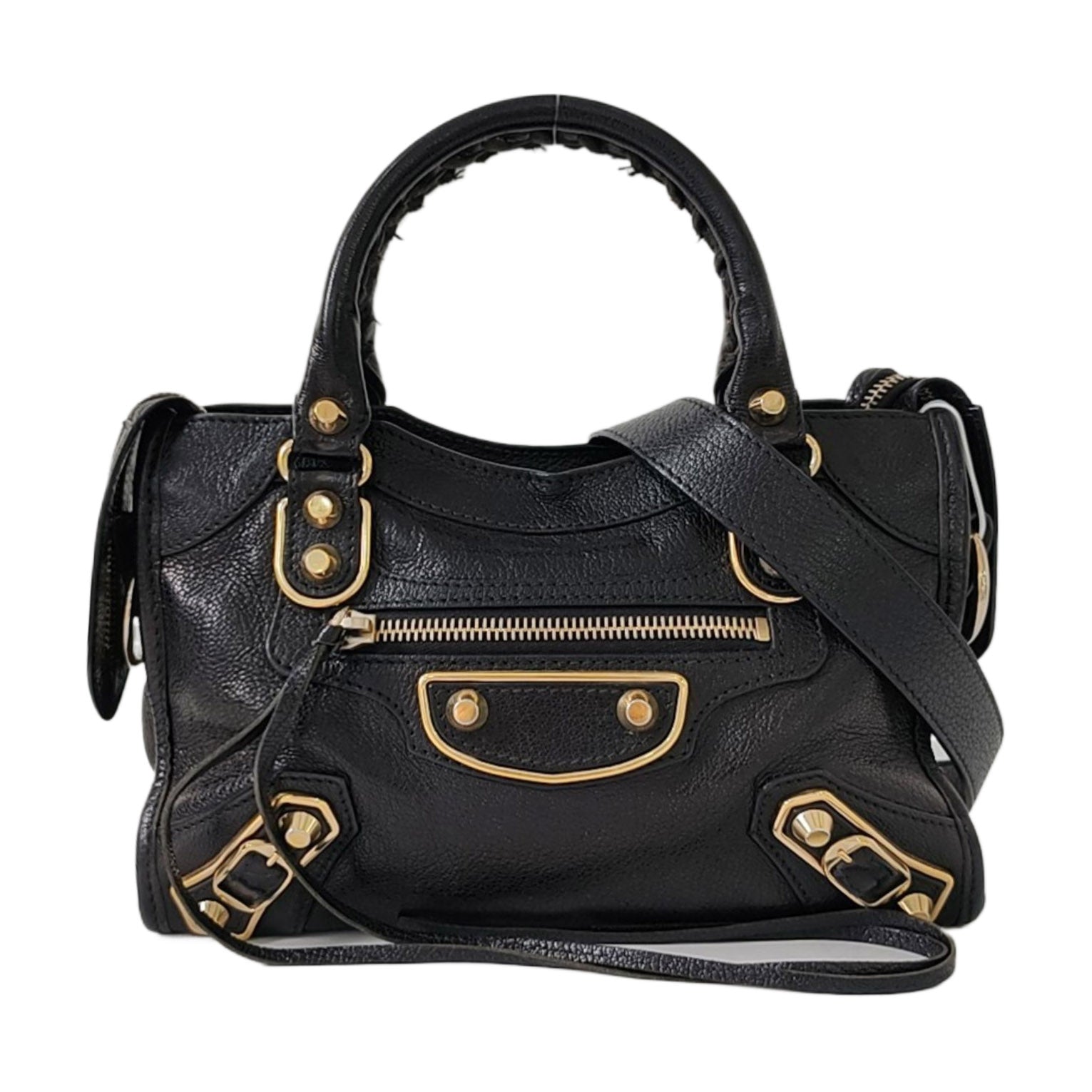 Classic Metallic Edge City Mini Lambskin Black