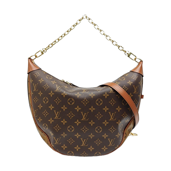 LOOP HOBO Monogram Coated Canvas Brown