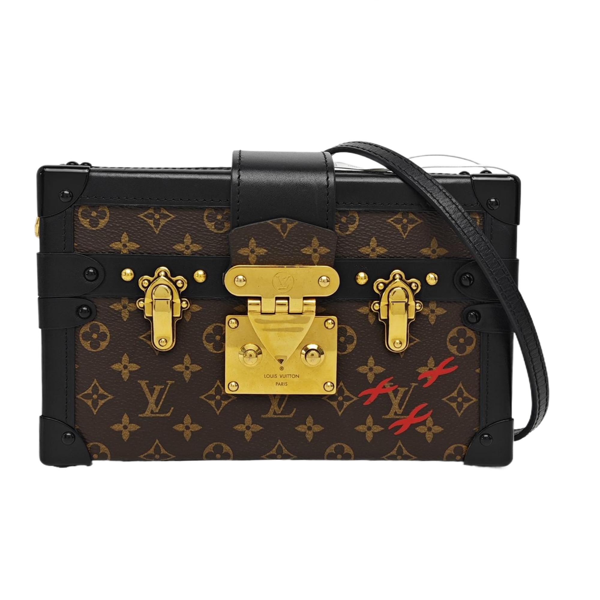 PETITE MALLE Monogram Coated Canvas Brown