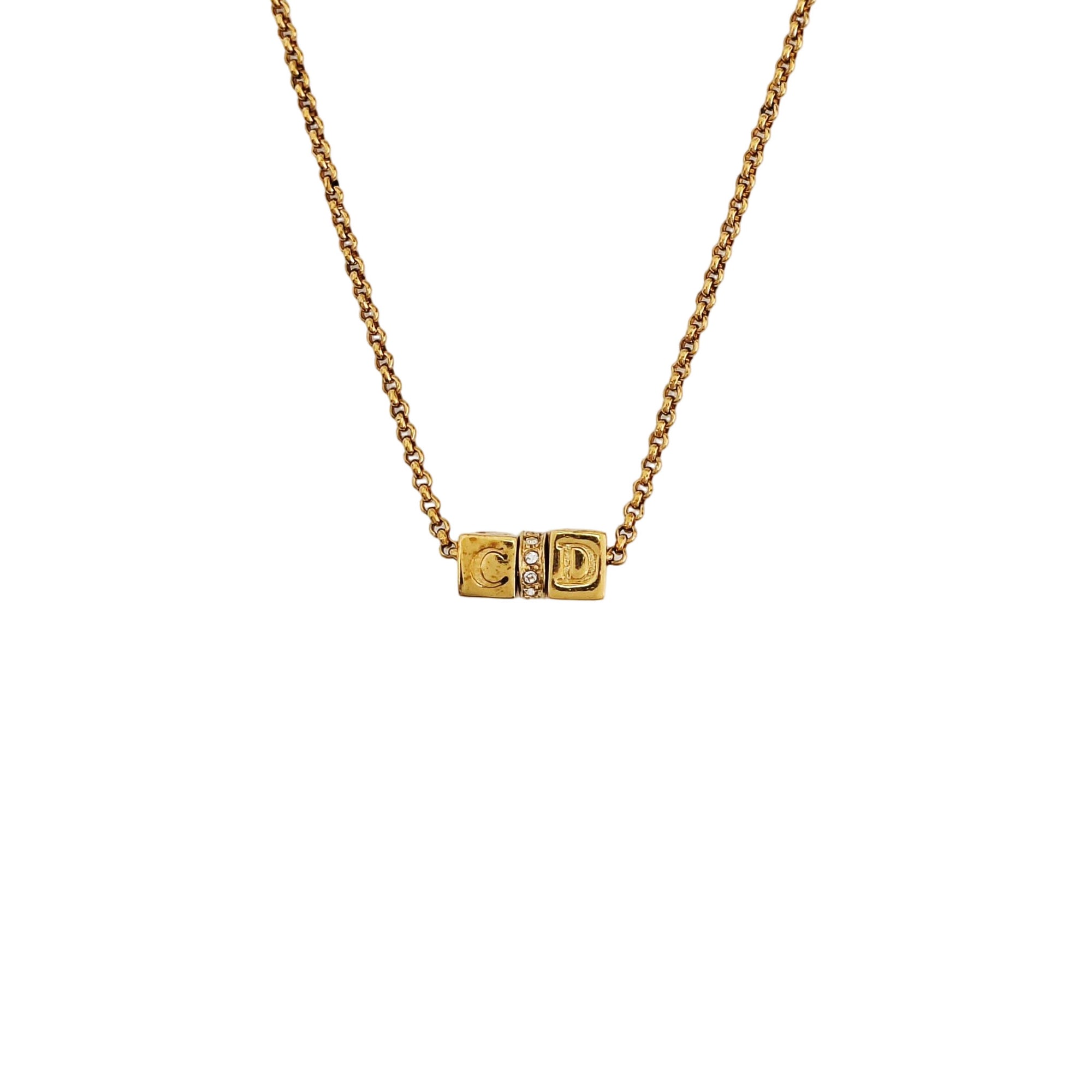 Lucky Square Metal Gold Necklace