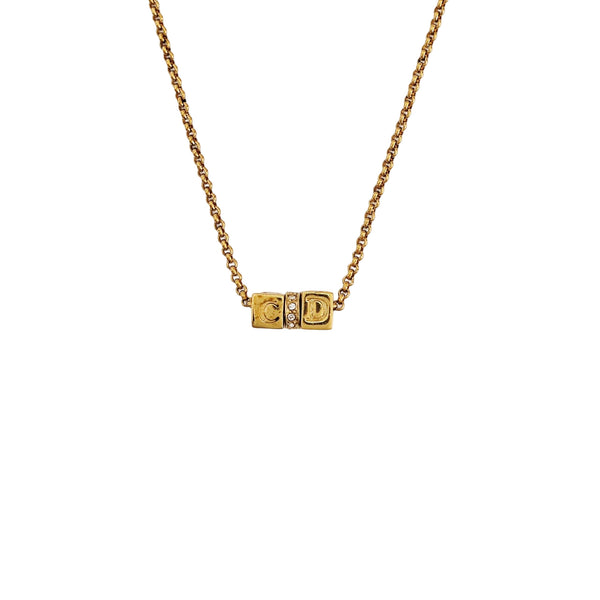 Lucky Square Metal Gold Necklace