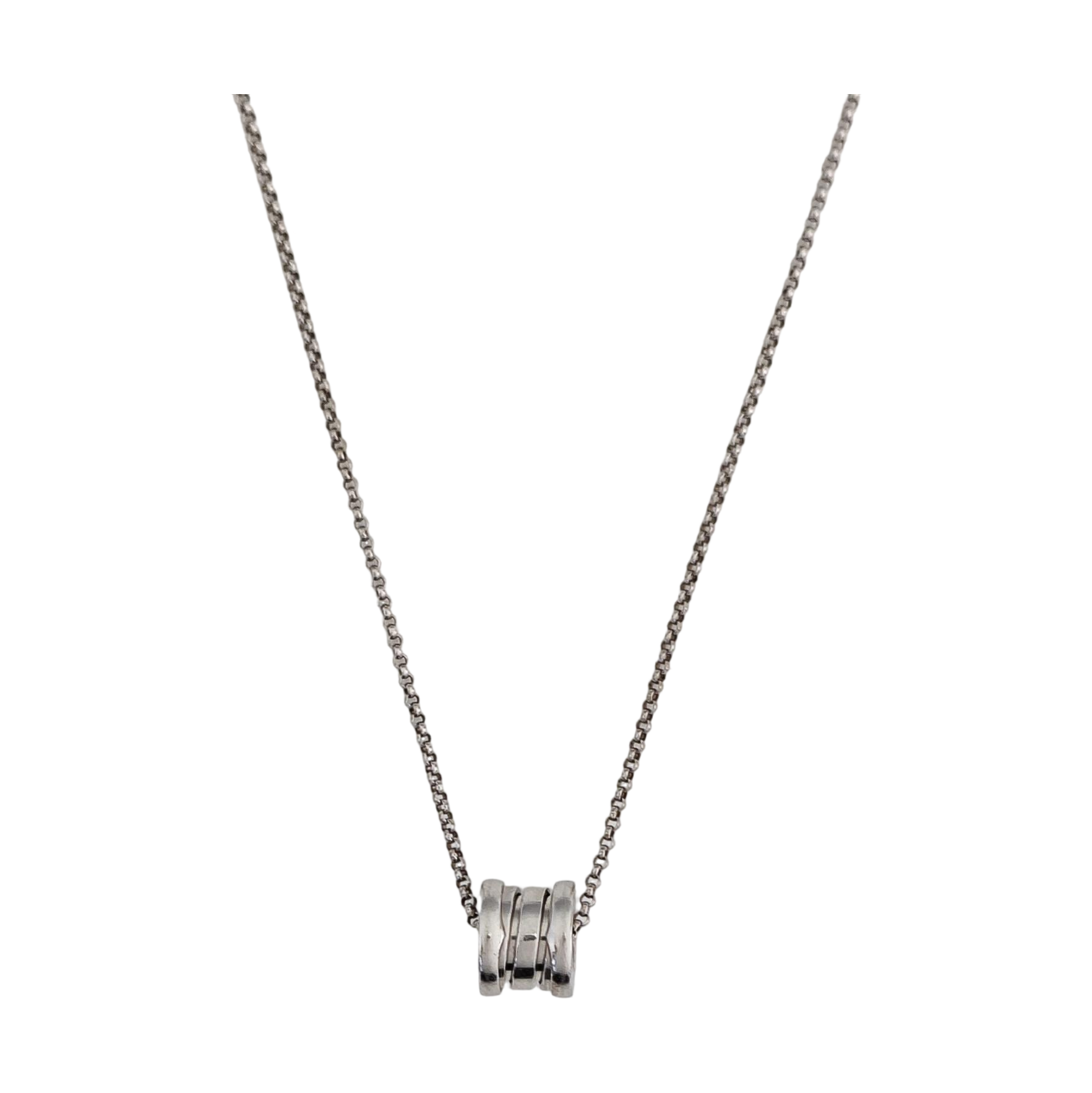 B.ZERO1 18k White Gold Silver Necklace