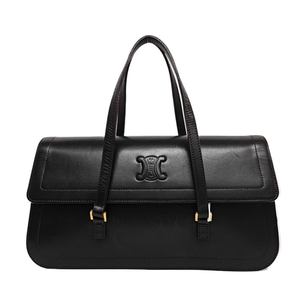 Calfskin Top Handle Bag Black