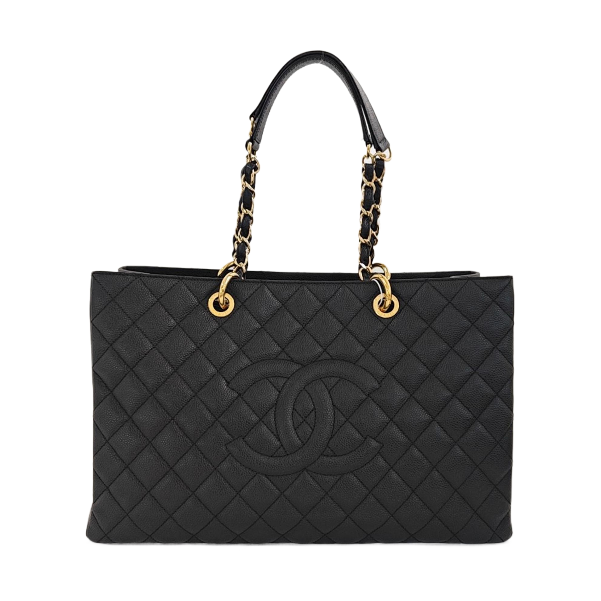CHANEL GST Extra Large Quilted Grained Calfskin Black