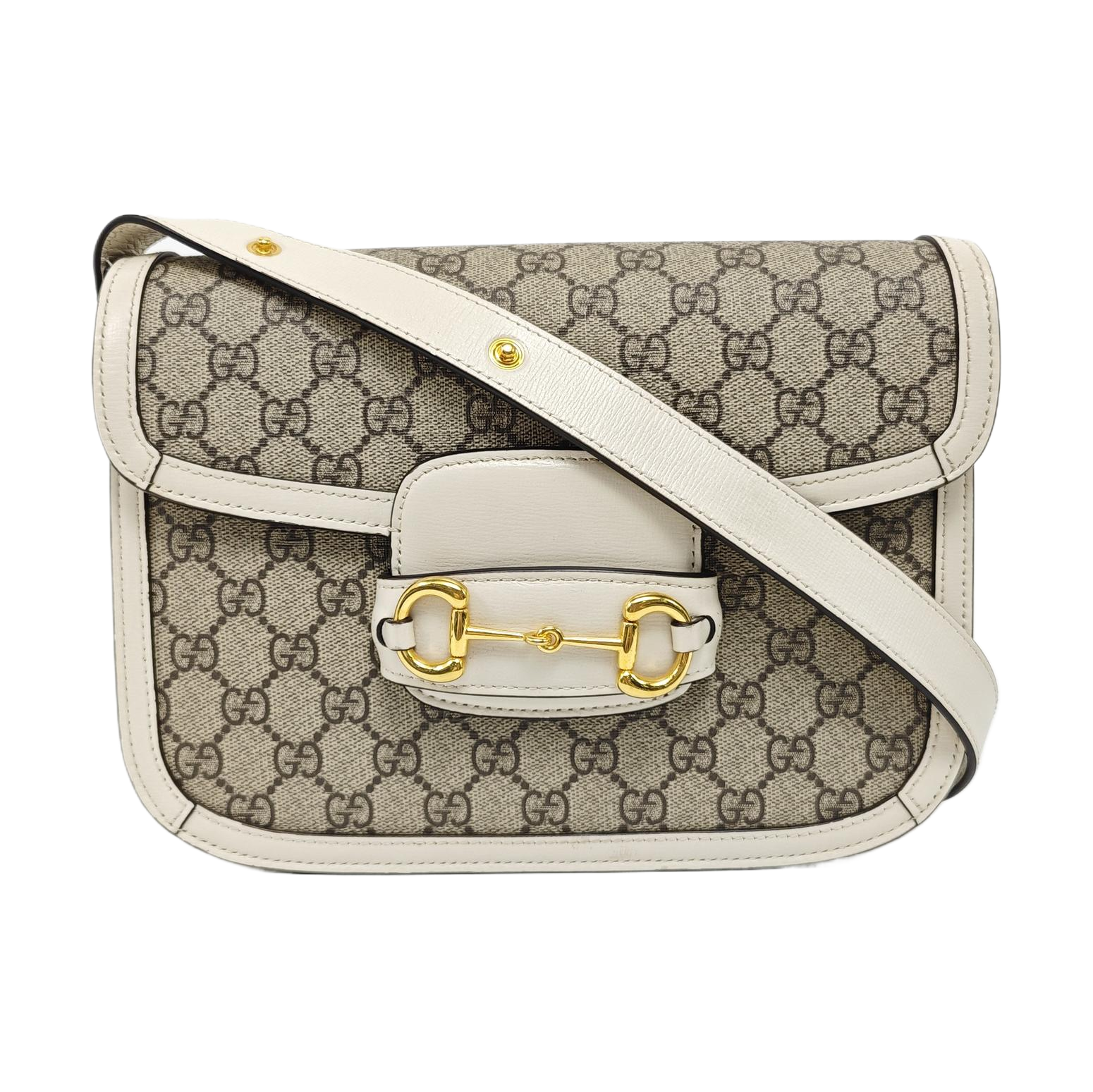 Horsebit 1955 Small Monogram Coated Canvas Beige