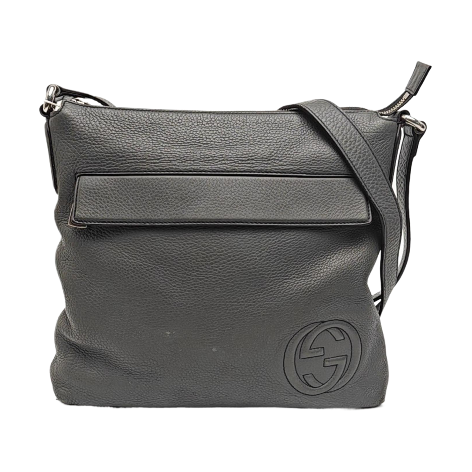 Calfskin Shoulder Bag Gray