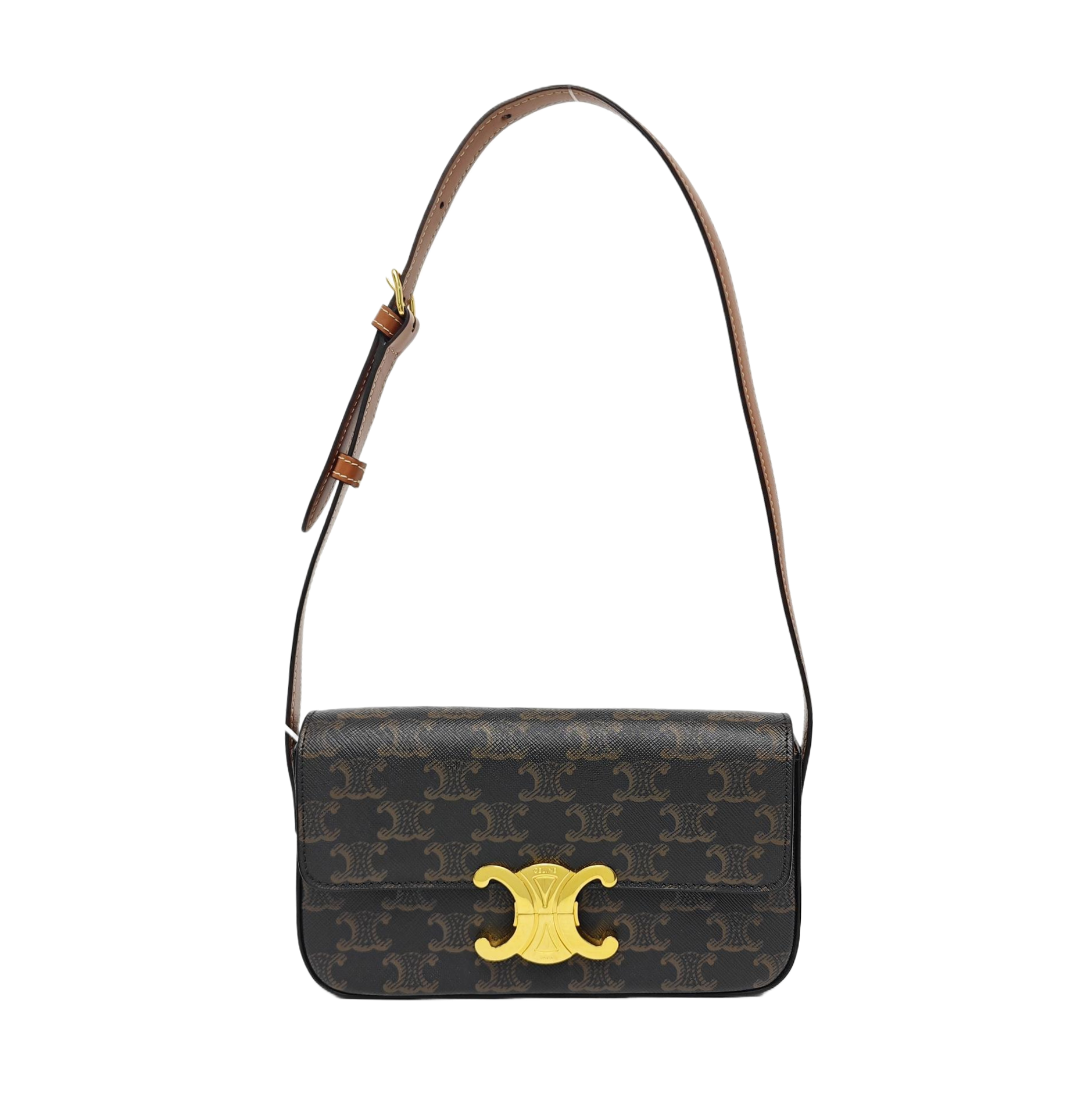 TRIOMPHE Small Coated Canvas Brown