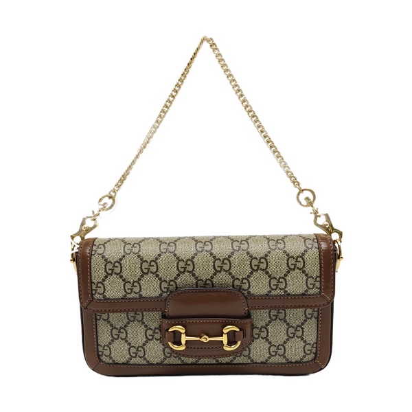 Horsebit 1955 Small Monogram Coated Canvas Beige