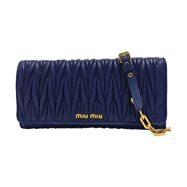 Quilted Lambskin Shoulder Bag Blue