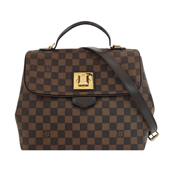 BERGAMO MM Damier Ebene Coated Canvas Brown