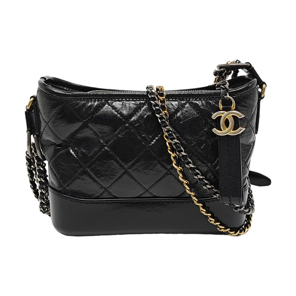 GABRIELLE Small Quilted Calfskin Black