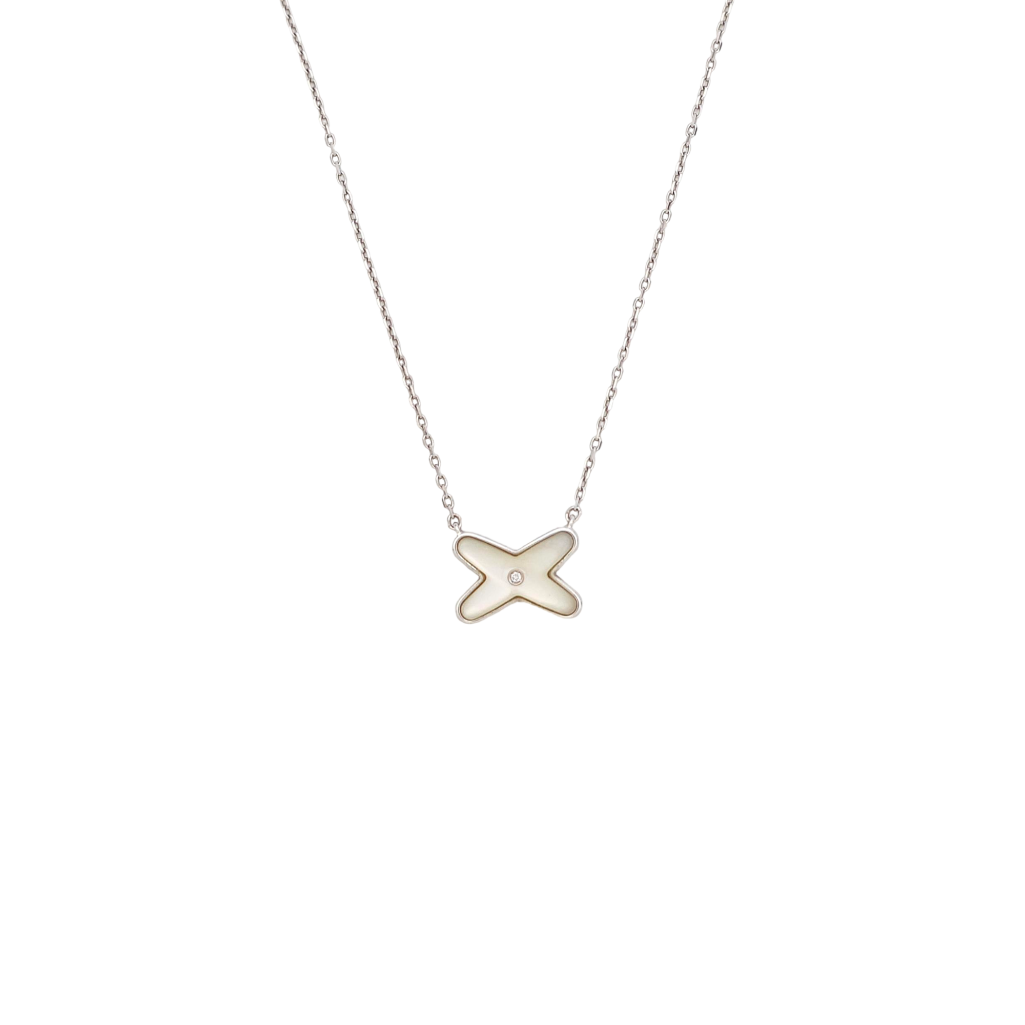 Jeux De Liens 18k White Gold Silver Necklace