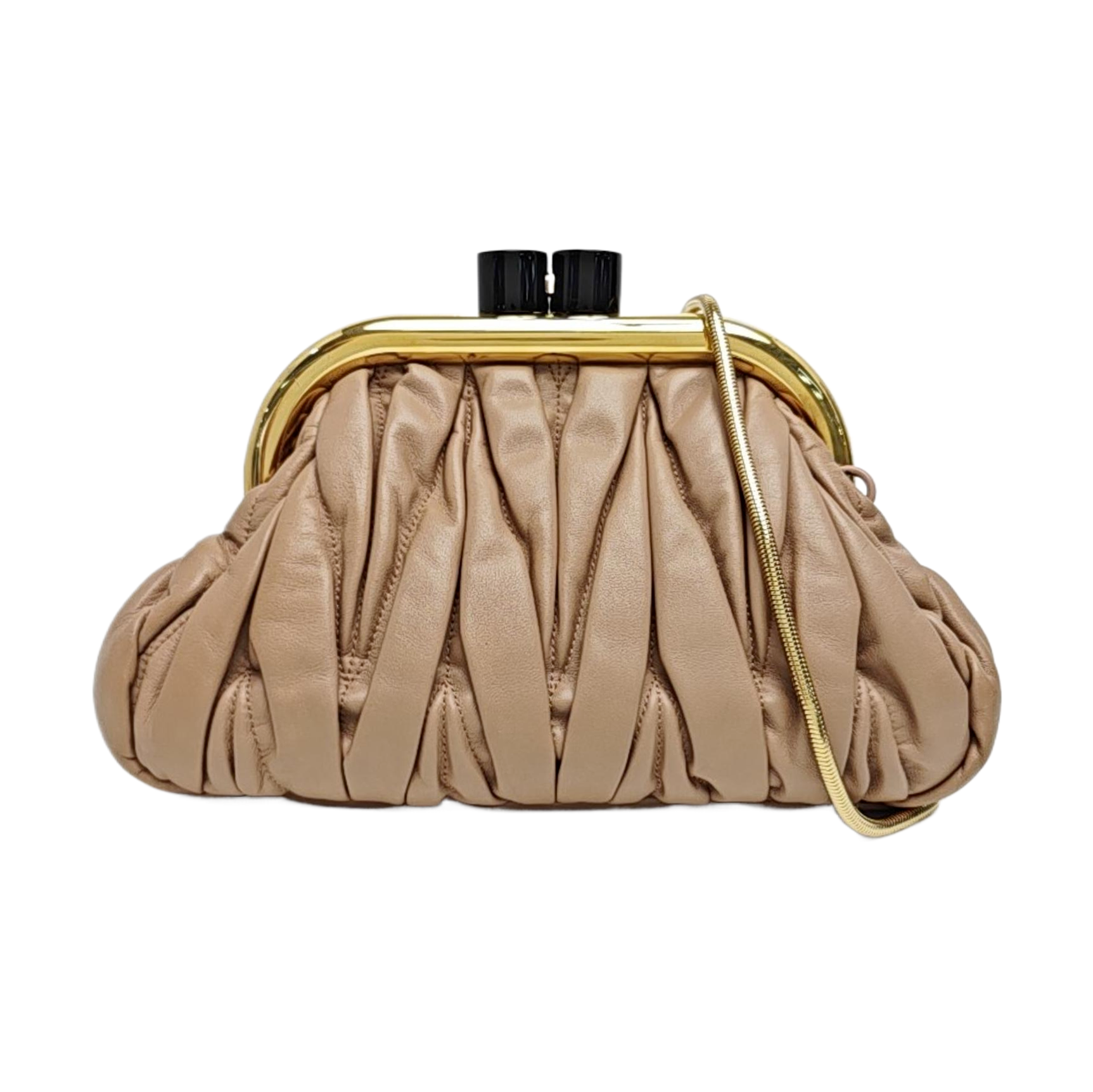 Miu Belle Quilted Lambskin Beige