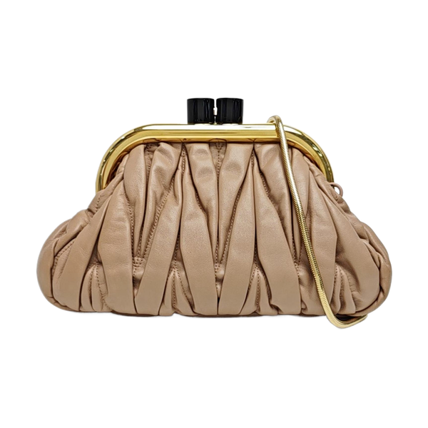 Miu Belle Quilted Lambskin Beige