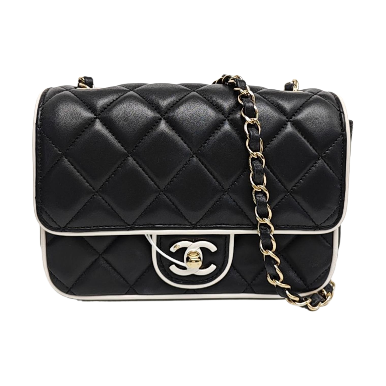 Quilted Lambskin Crossbody Bag Mini Black