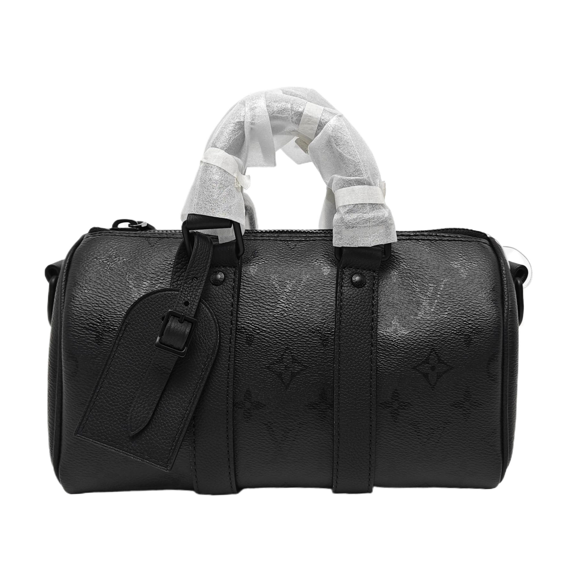 KEEPALL 25 Monogram Coated Canvas Black