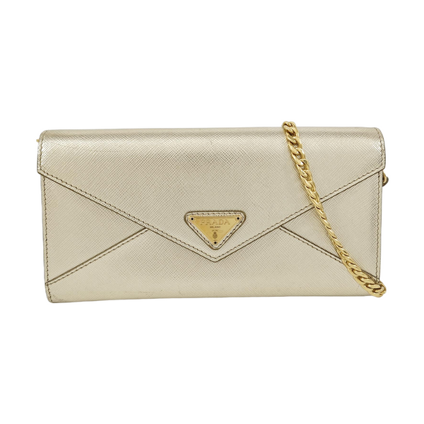Saffiano Calfskin Crossbody Bag Beige