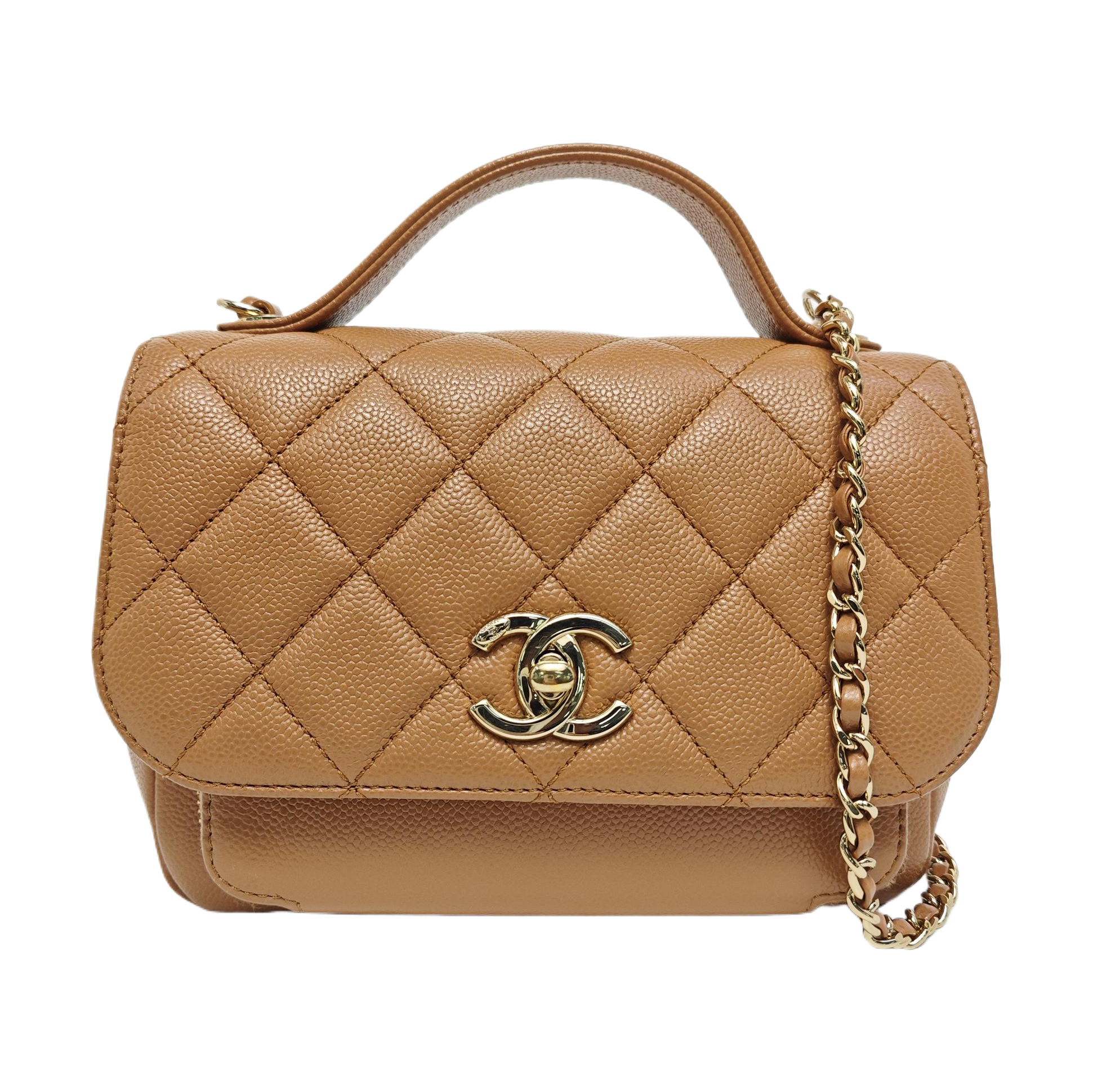COCO HANDLE Mini Quilted Grained Calfskin Brown
