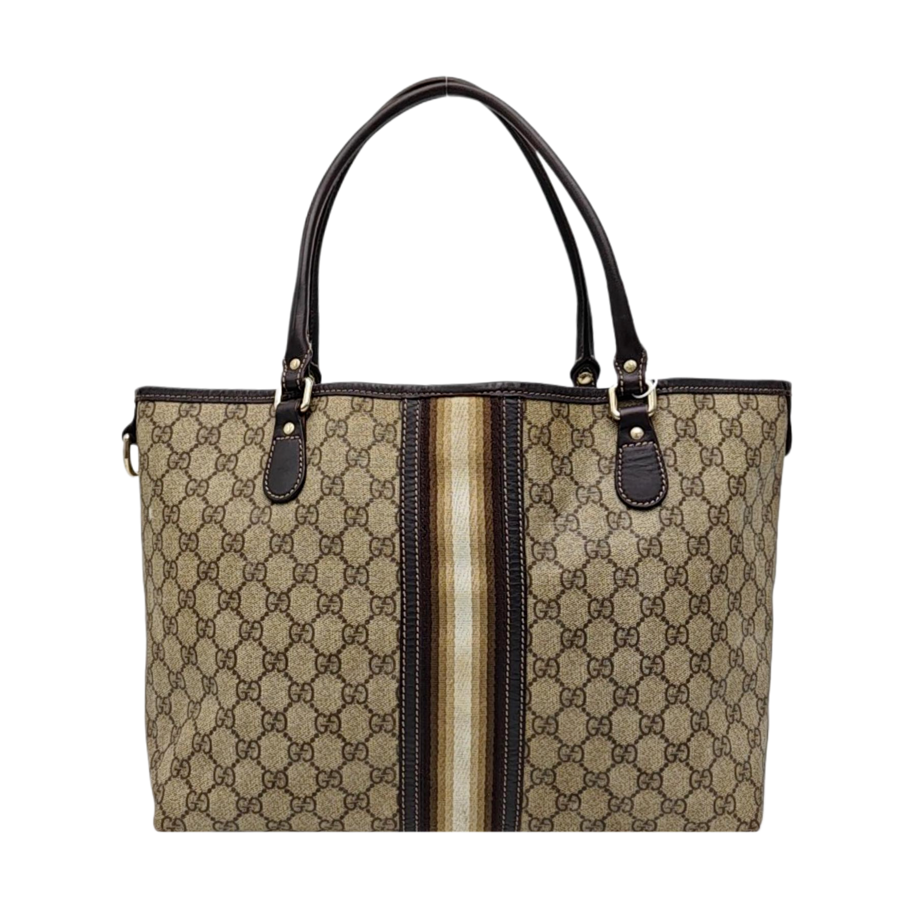 Monogram Coated Canvas Tote Bag Beige