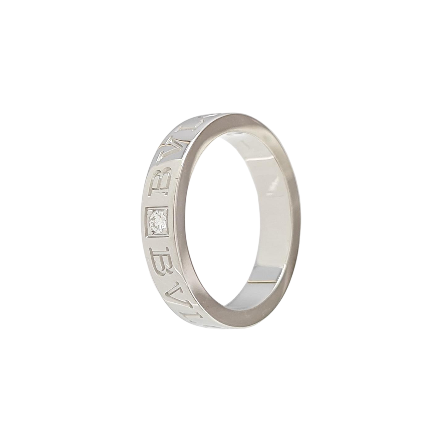 B.ZERO1 18k White Gold Silver Ring EU 54