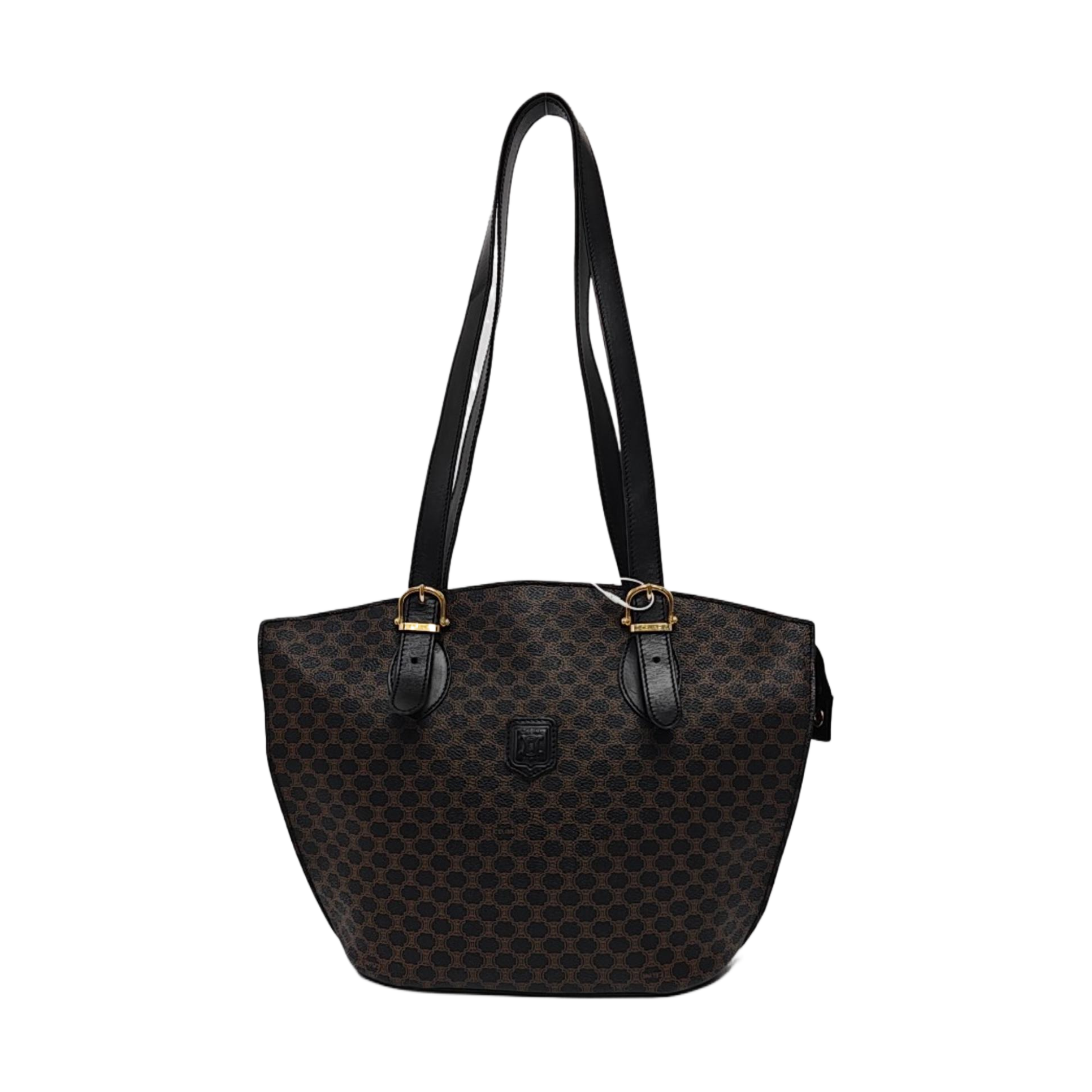 Coated Canvas Shoulder Bag Brown