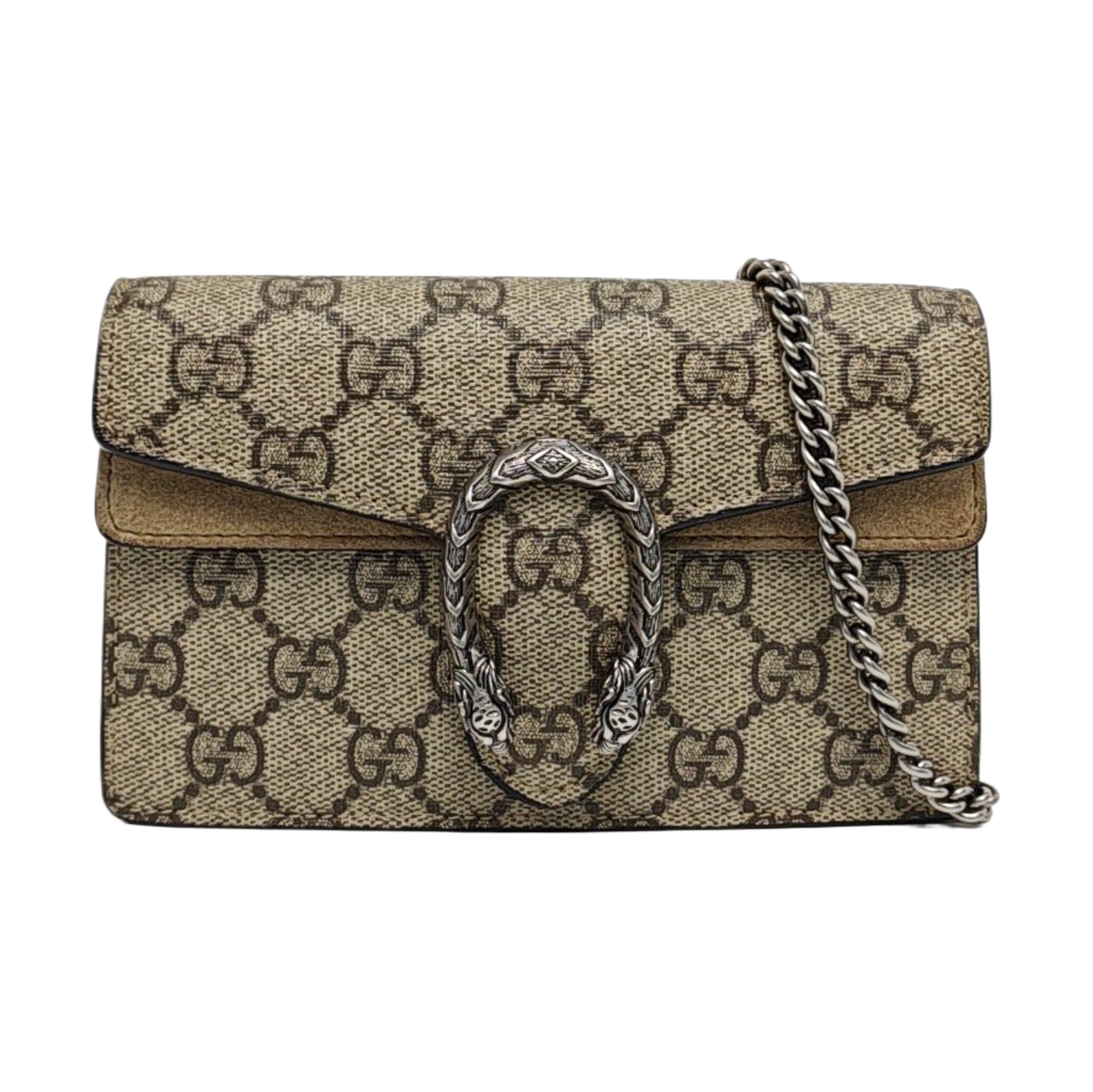 Dionysus Super Mini Monogram Coated Canvas Beige
