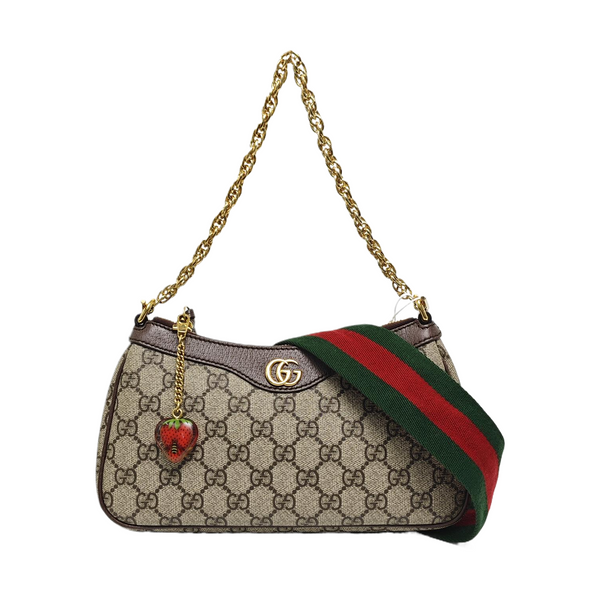 Ophidia Small Monogram Coated Canvas Beige