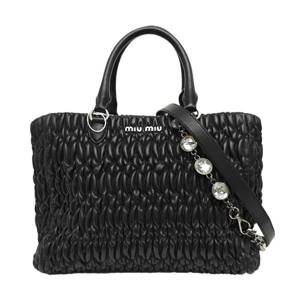 Lambskin Top Handle Bag Black