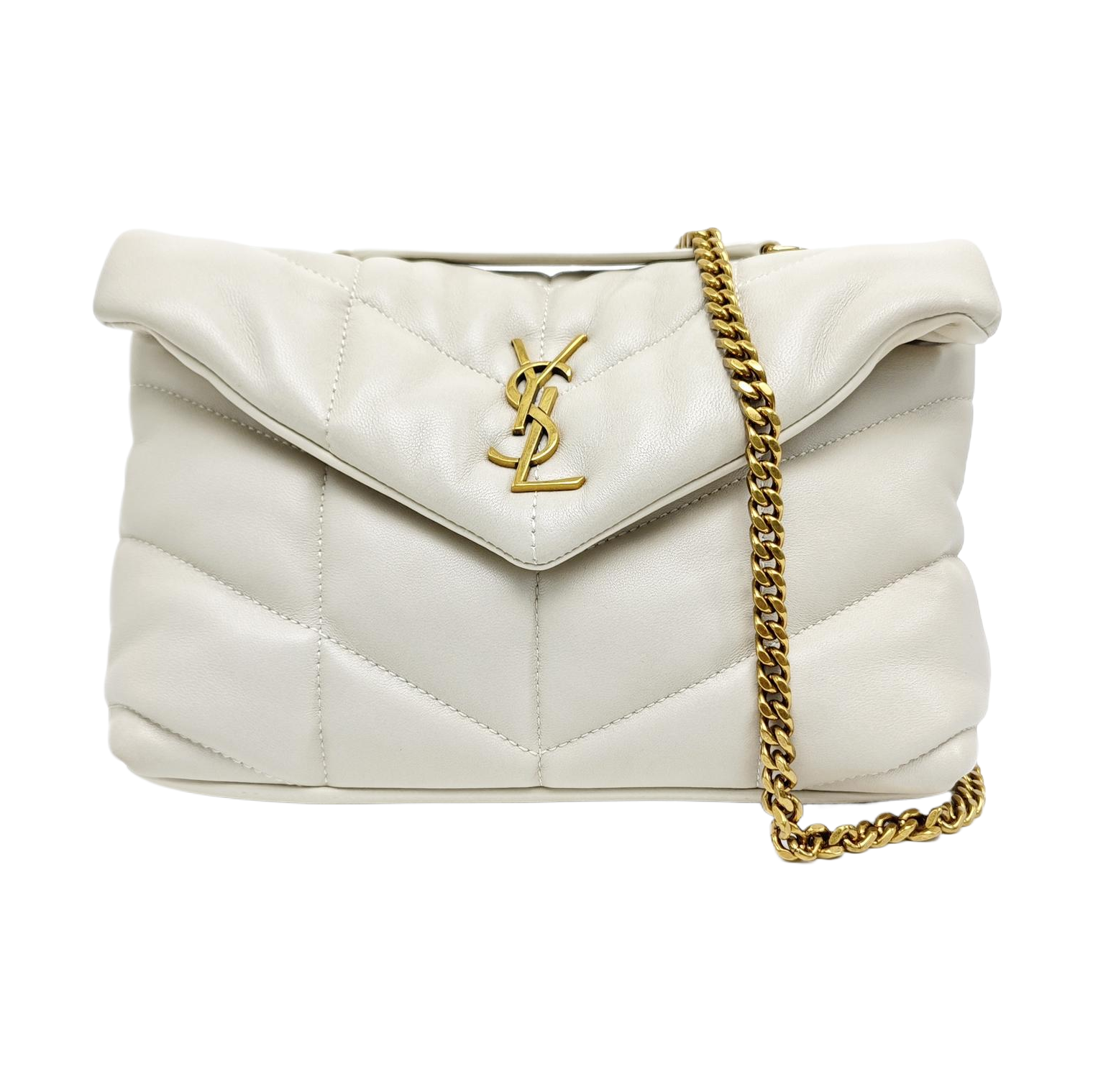 PUFFER Mini Quilted Lambskin Gray