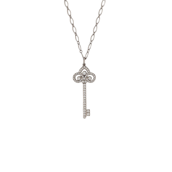 18k White Gold Silver Jewelry Set