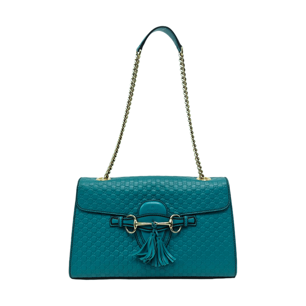 Emily Chain Monogram Calfskin Blue