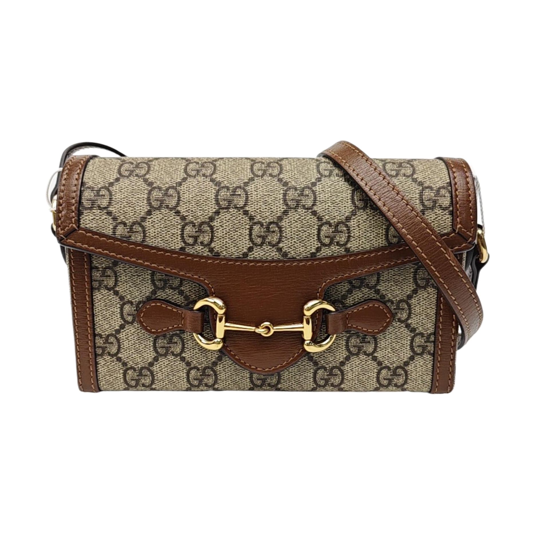 Horsebit 1955 Mini Monogram Coated Canvas Beige