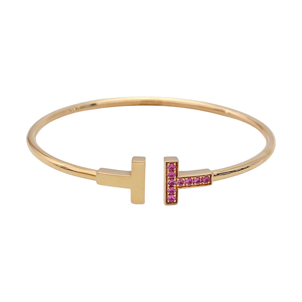 Tiffany T 18k Rose Gold Bangle