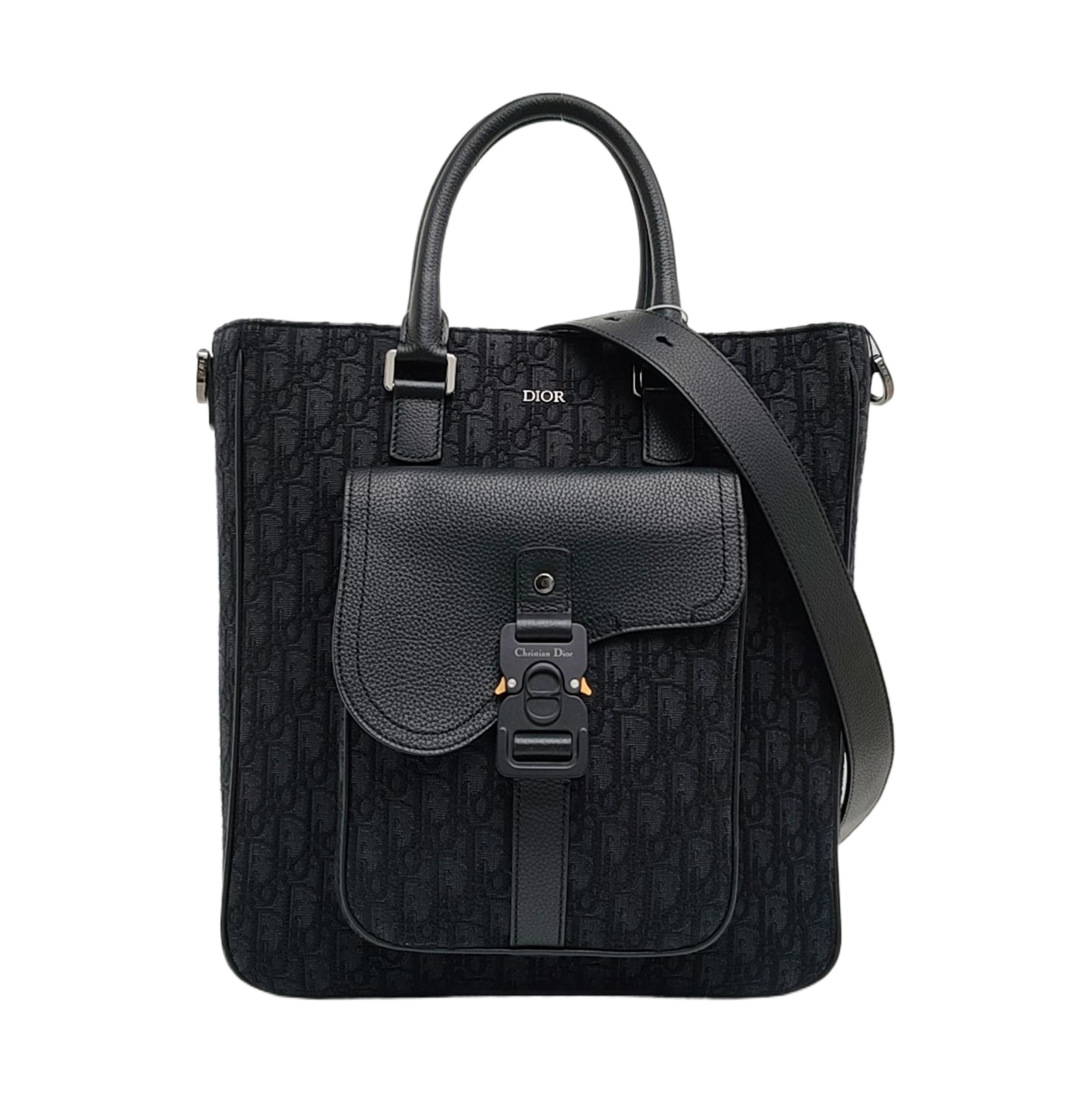 Authenticated pre-owned  Saddle Monogram Canvas Black - Tote Bag at Looply