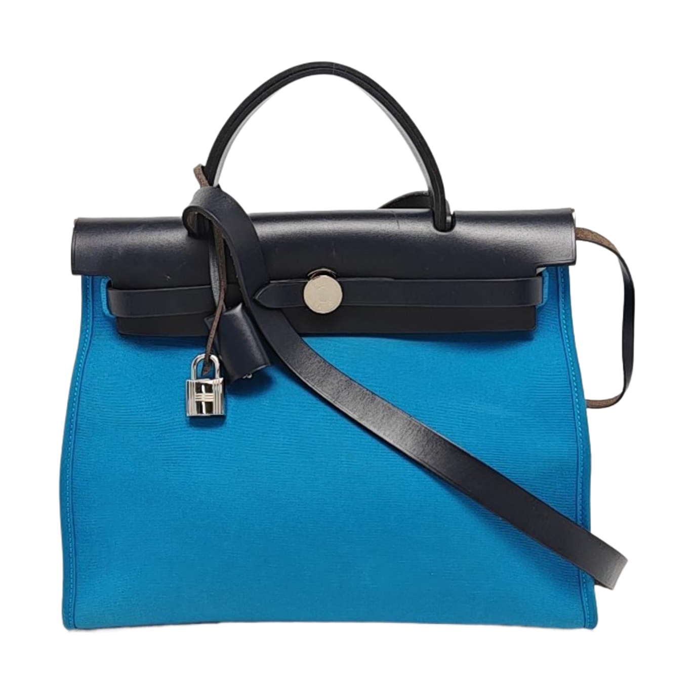 Authenticated pre-owned  Herbag 31 Canvas Blue - Shoulder Bag at Looply