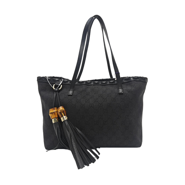 Monogram Canvas Tote Bag Black