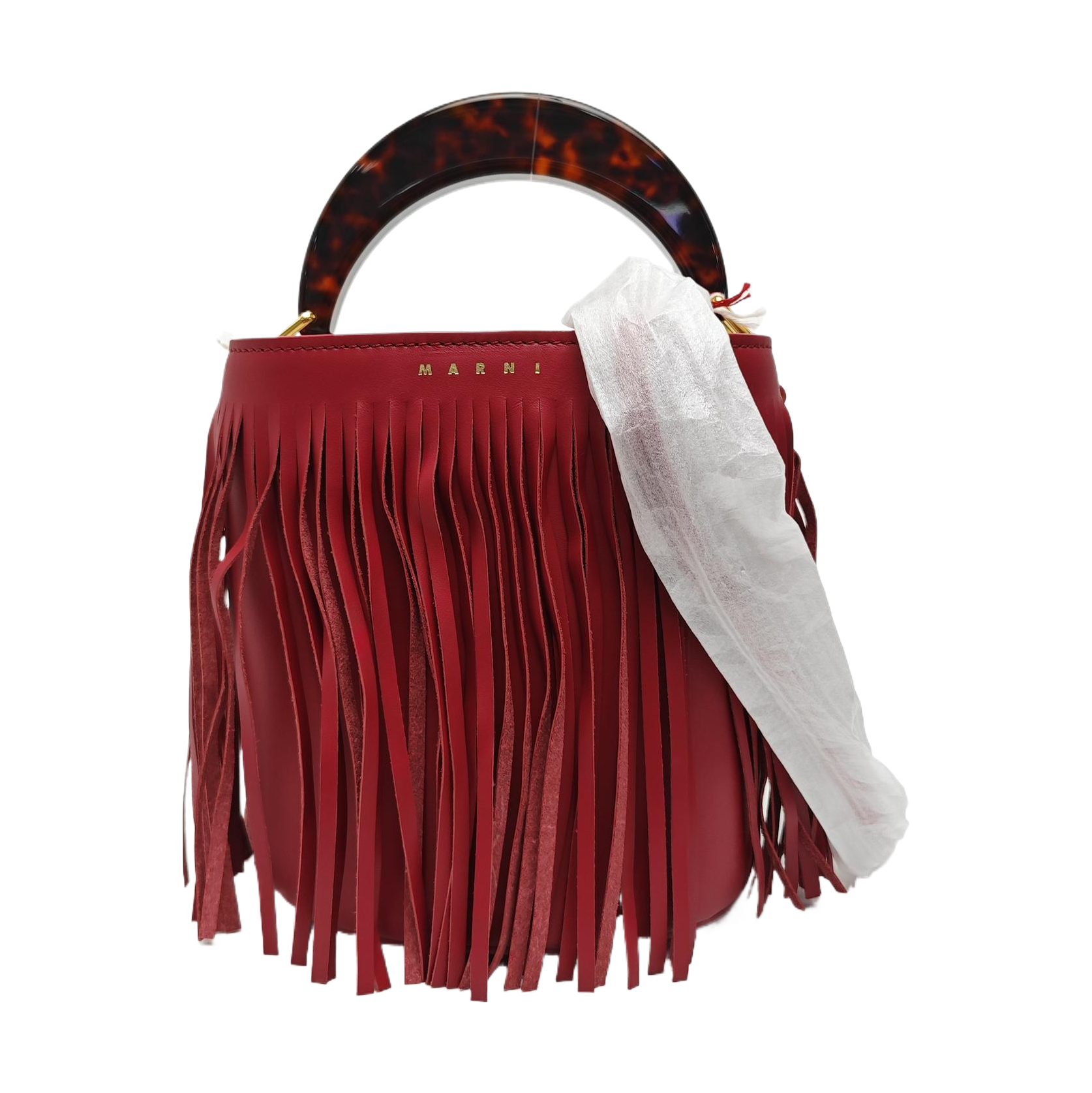 Calfskin Bucket Bag Red