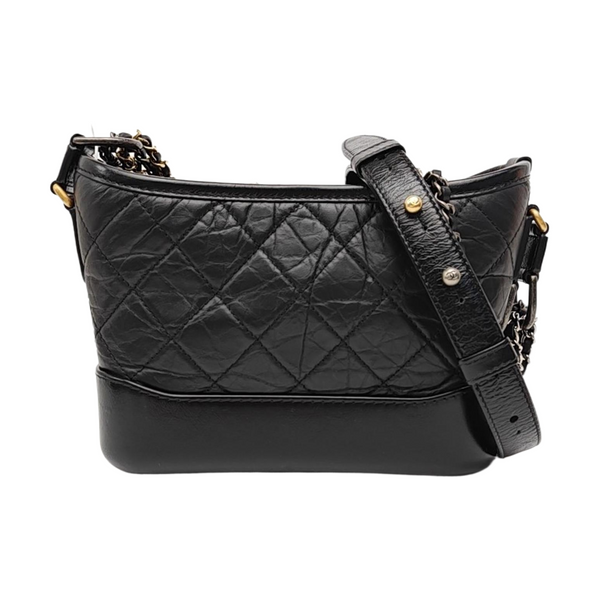 GABRIELLE Small Quilted Vintage Calf Black