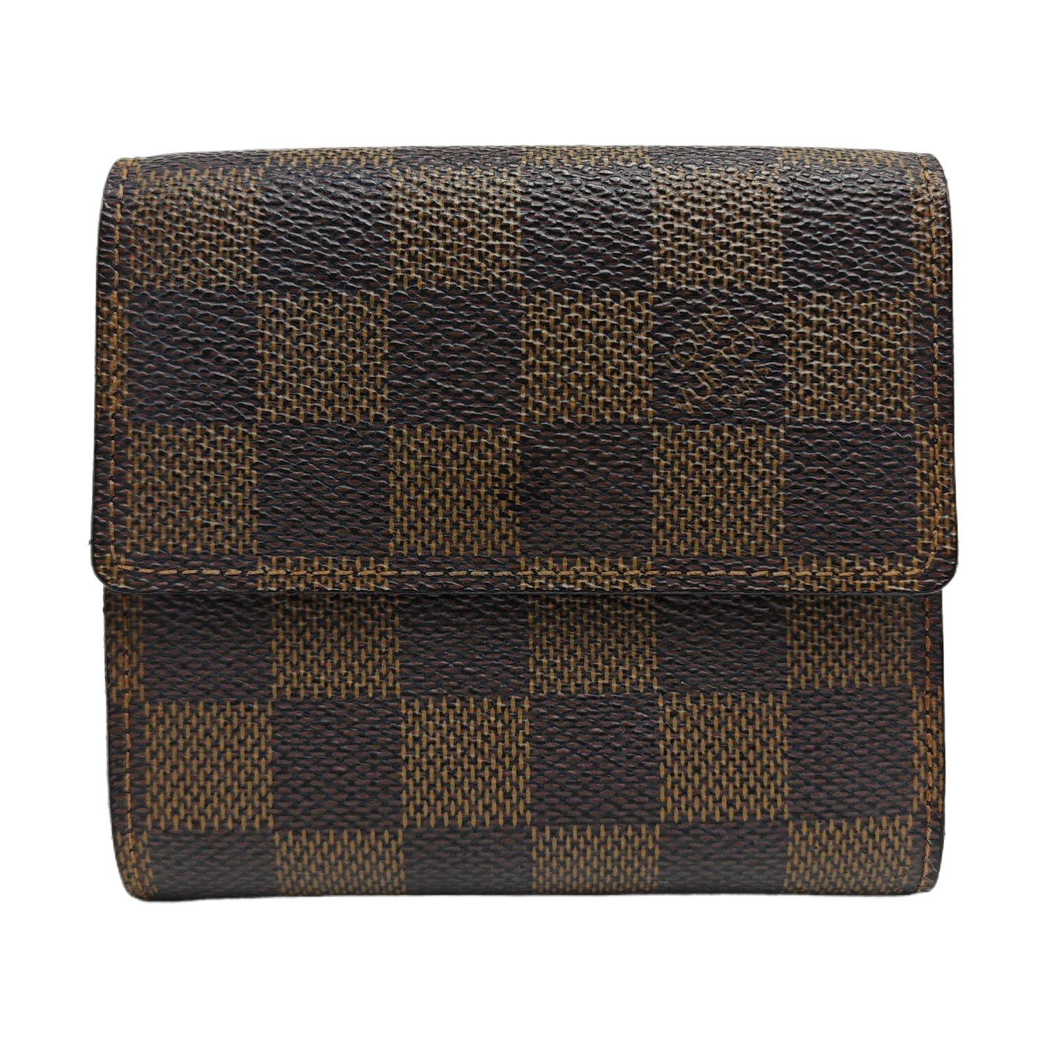 ELISE Damier Ebene Coated Canvas Brown Wallet