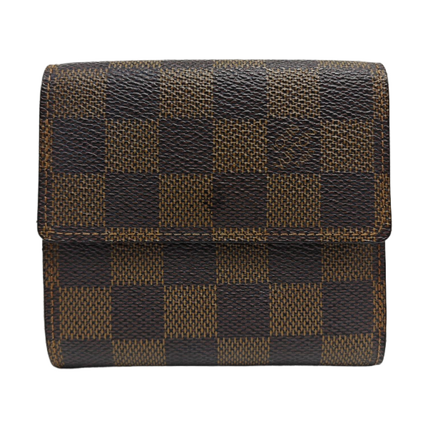 ELISE Damier Ebene Coated Canvas Brown Wallet