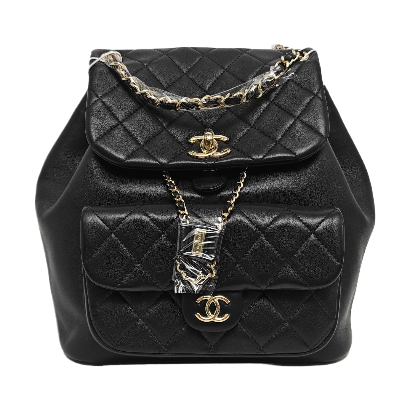 DUMA Large Quilted Calfskin Black