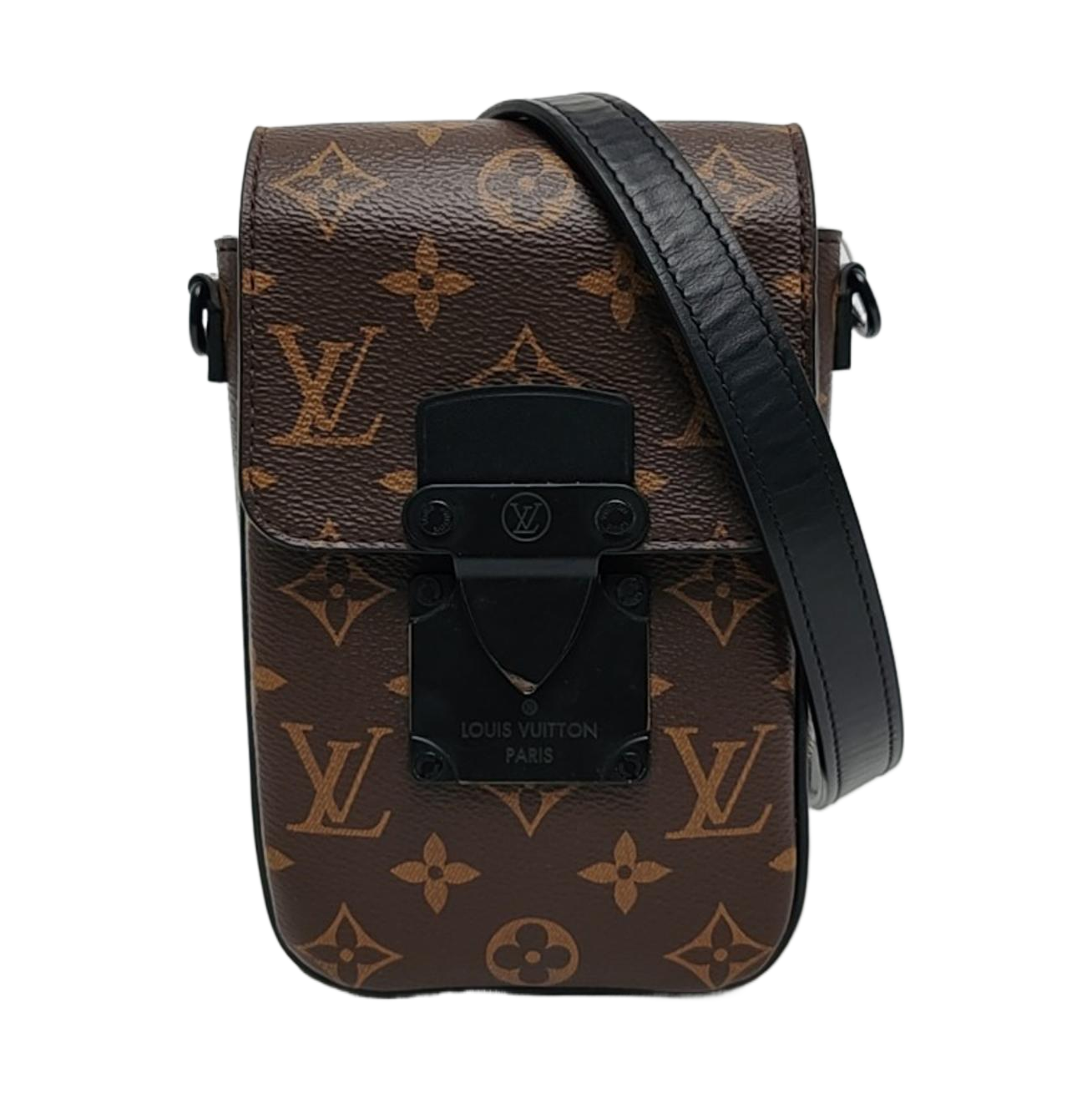 S LOCK Mini Monogram Coated Canvas Brown