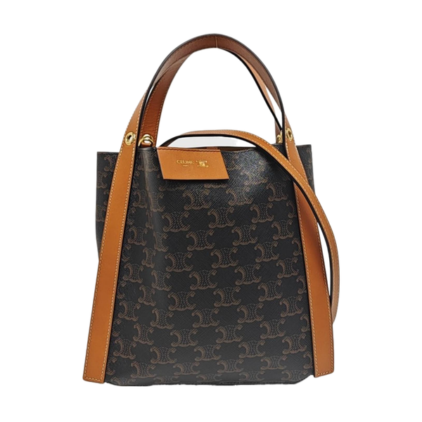 Coated Canvas Tote Bag Brown