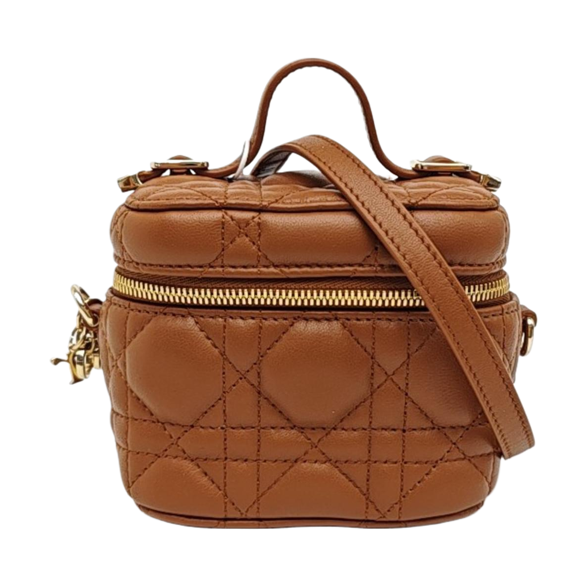 Lady Dior Super Mini Cannage Lambskin Brown