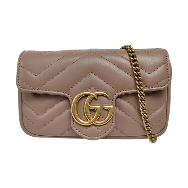 GG Marmont Mini Quilted Calfskin Beige