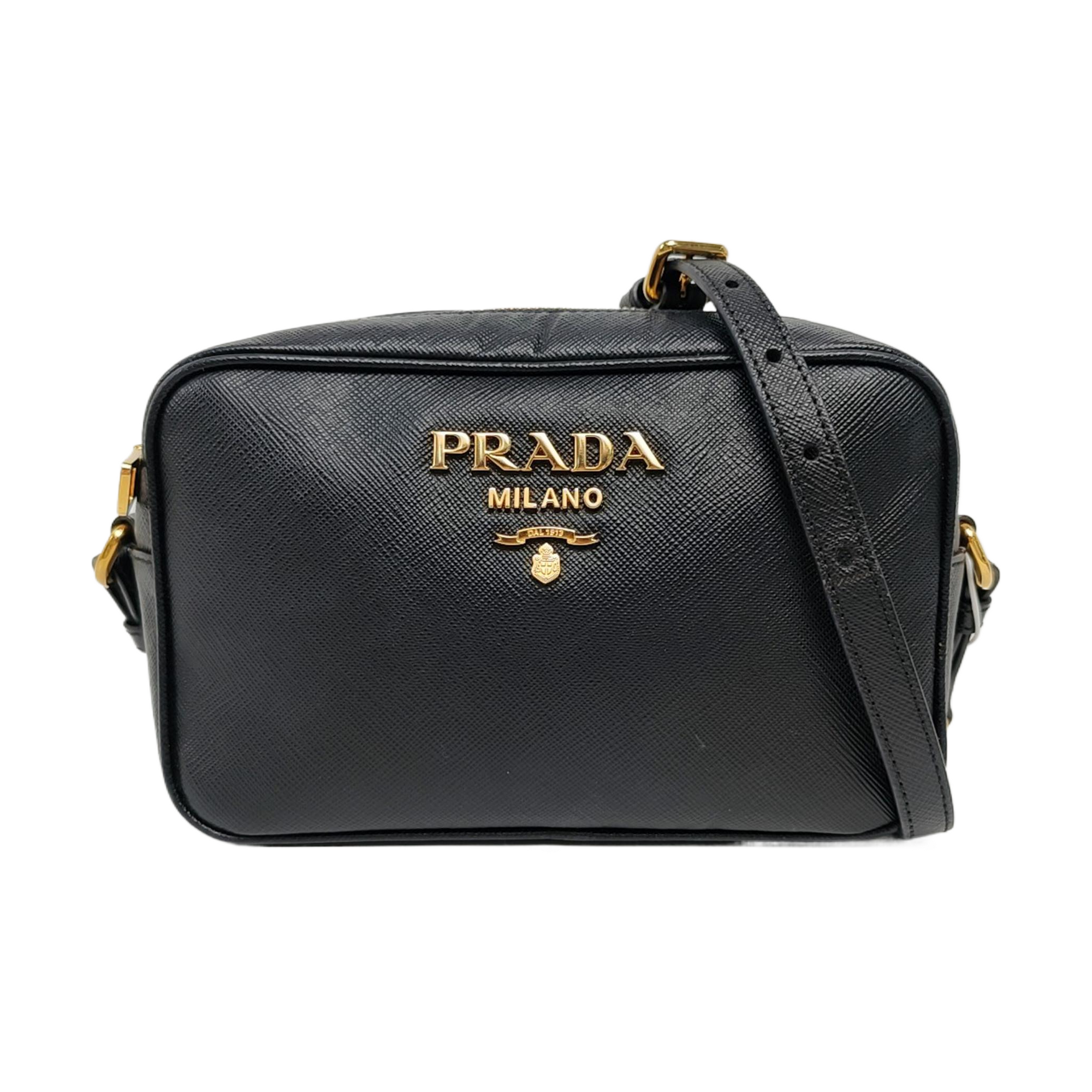 Saffiano Calfskin Shoulder Bag Black