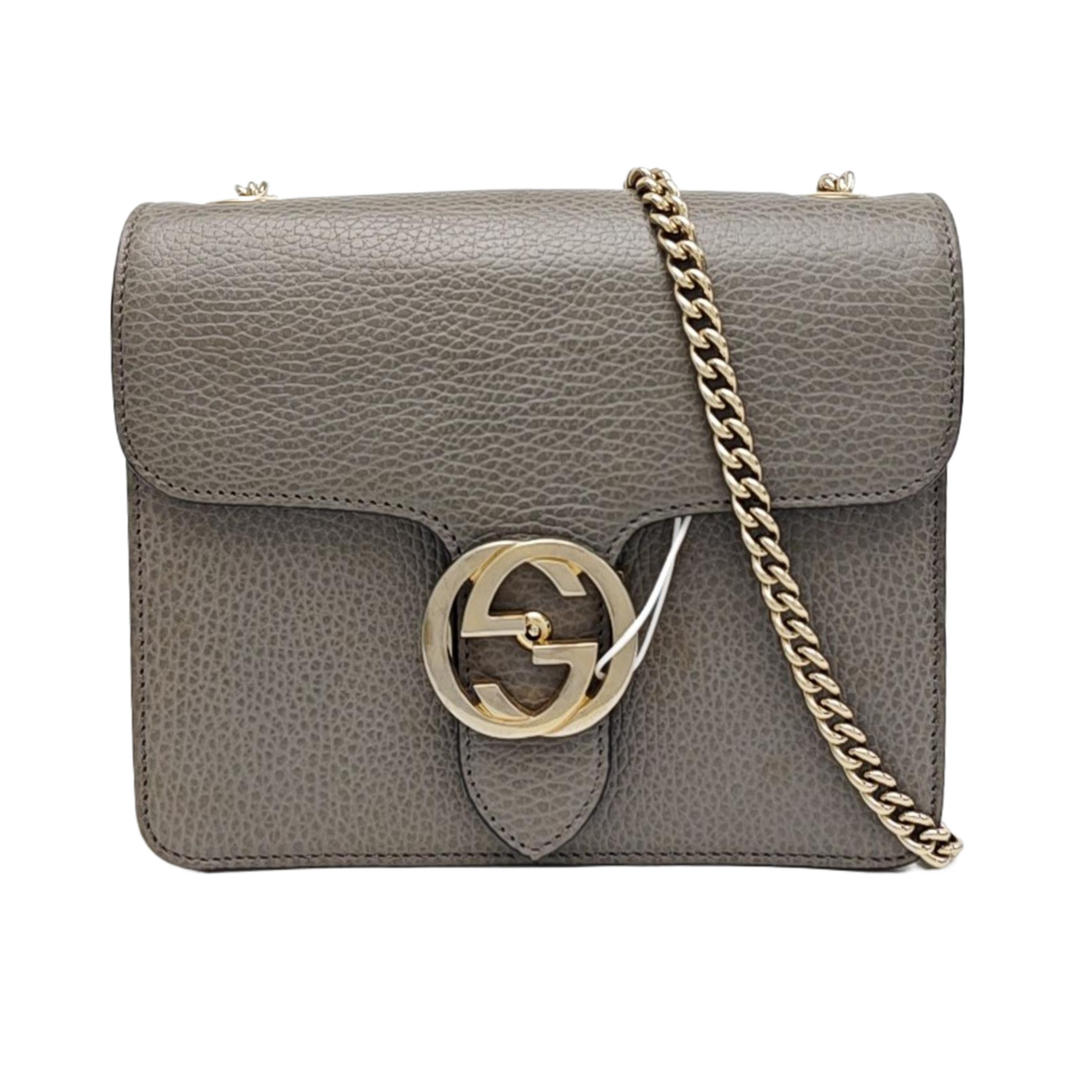 Interlocking G Small Calfskin Gray