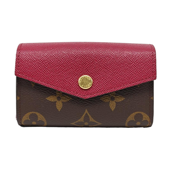 SARAH Monogram Coated Canvas Brown Card Holder