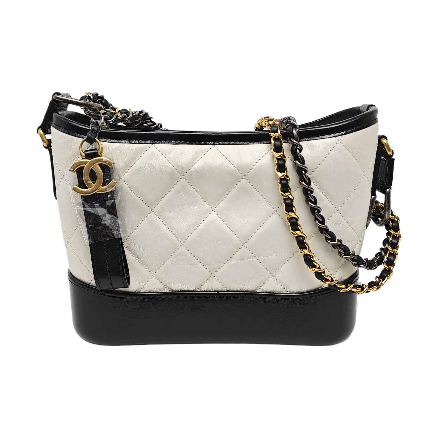 Authenticated pre-owned  GABRIELLE Small Quilted Calfskin White - Shoulder Bag at Looply