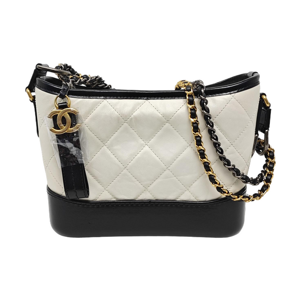 Authenticated pre-owned  GABRIELLE Small Quilted Calfskin White - Shoulder Bag at Looply